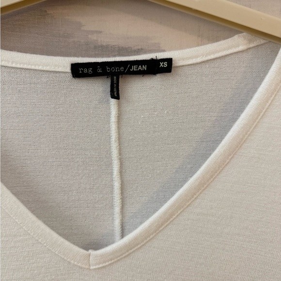 Rag & Bone V-Neck Long Sleeve White Top - Picture 2 of 5